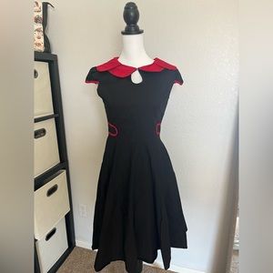 Heroecol black and red vintage 50s, rockabilly style dress size M retro style